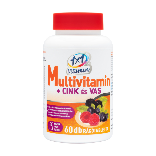 1x1 Vitamin Multivitamin + cink és vas rágótabletta 60x