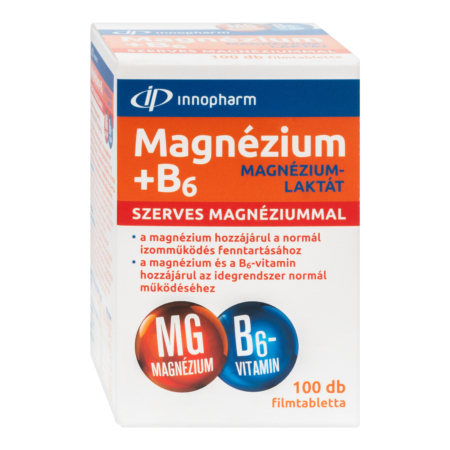 InnoPharm Magnézium-laktát + B6-vitamin filmtabletta 100x